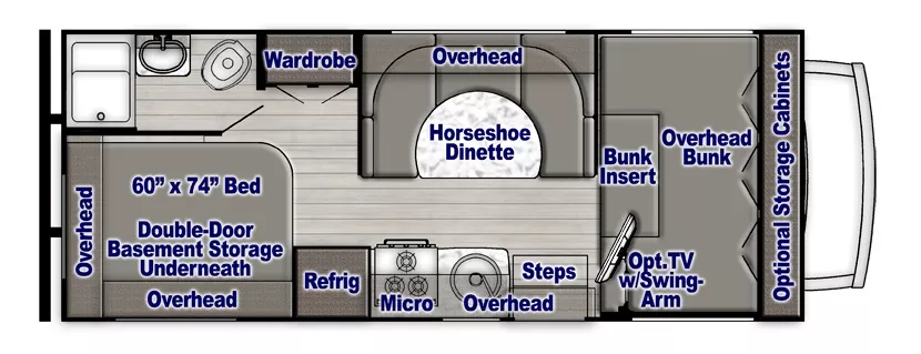 24' 2021 Gulf Stream Conquest 6237D Floorplan