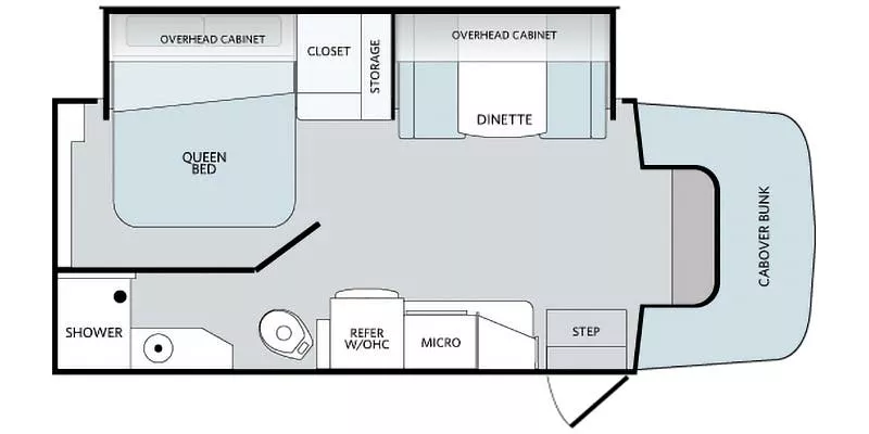 25' 2019 Holiday Rambler Prodigy 24B w/Slide Floorplan
