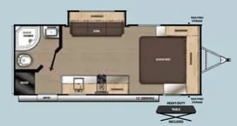 23' 2023 Coachmen Catalina Summit 184FQS w/Slide Floorplan