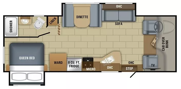 28' 2018 Jayco Redhawk 26XD w/2 Slides Floorplan