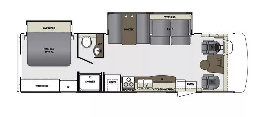 32' 2017 Forest River Georgetown Gt3 30X w/2 Slides Floorplan