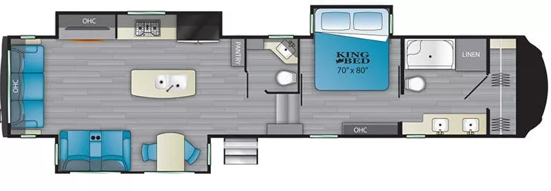 43' 2022 Heartland Bighorn 3870FB w/3 Slides Floorplan