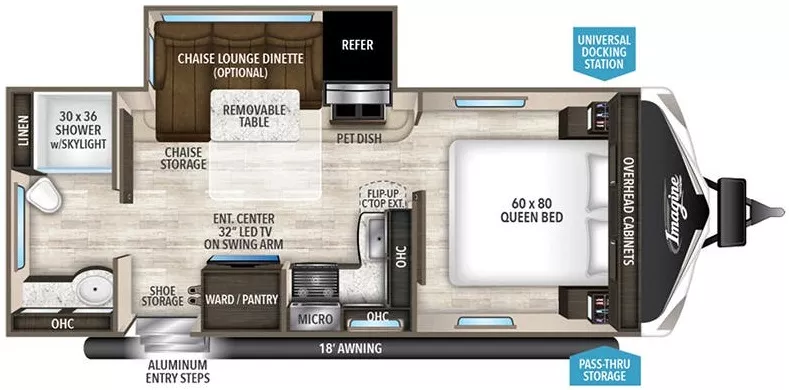 27' 2020 Grand Design Imagine 2150RB w/Slide Floorplan