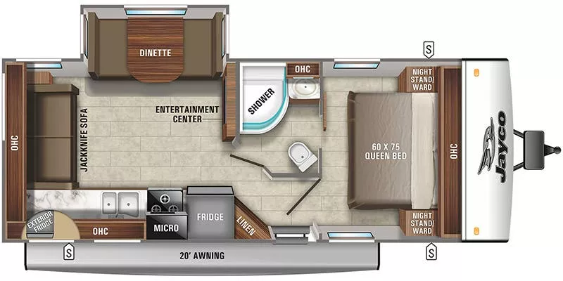 28' 2021 Jayco Jay Feather 24RL w/Slide Floorplan