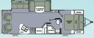 31' 2017 Forest River Apex Ultra Lite 279RLSS w/Slide Floorplan