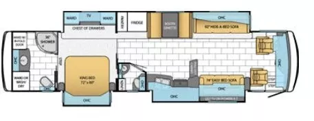 40' 2014 Newmar Ventana 4037 400hp Cummins w/3 Slides Floorplan
