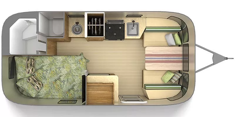 19' 2019 Airstream Tommy Bahama 19CB Floorplan