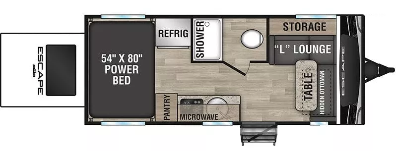 22' 2023 K-Z Escape Hatch 18 - Toy Hauler Floorplan