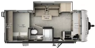 22' 2025 Forest River Flagstaff E-Pro 20FK w/Slide Floorplan