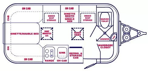 17' 2012 Casita Spirit Deluxe M-17 Floorplan