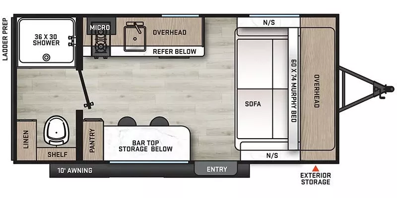 19' 2024 Coachmen Catalina Summit 164RBX Floorplan