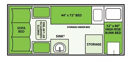 15' 2021 Columbia Northwest A Liner SCOUT Floorplan