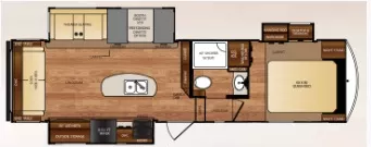 32' 2017 Forest River Wildcat 29RLX w/3 Slides Floorplan