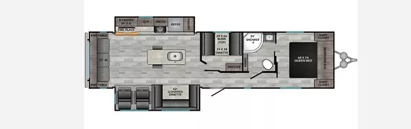 38' 2023 Crossroads Zinger 340MB w/2 Slides - Bunk House Floorplan