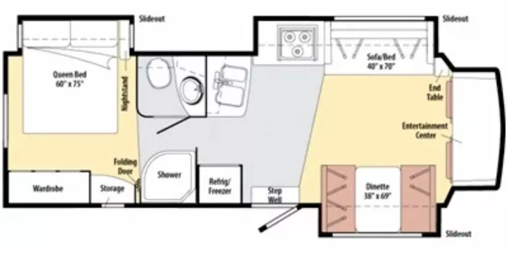 31' 2013 Itasca Cambria 30C w/3 Slides Floorplan