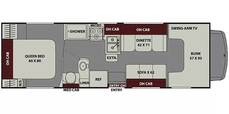 29' 2021 Forest River Coachmen Leprechaun 270QB Floorplan