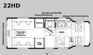 22' 2002 Winnebago Rialta 22HD Floorplan