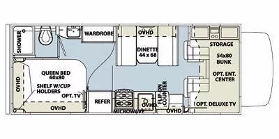 25' 2014 Forest River Sunseeker 2300 Floorplan