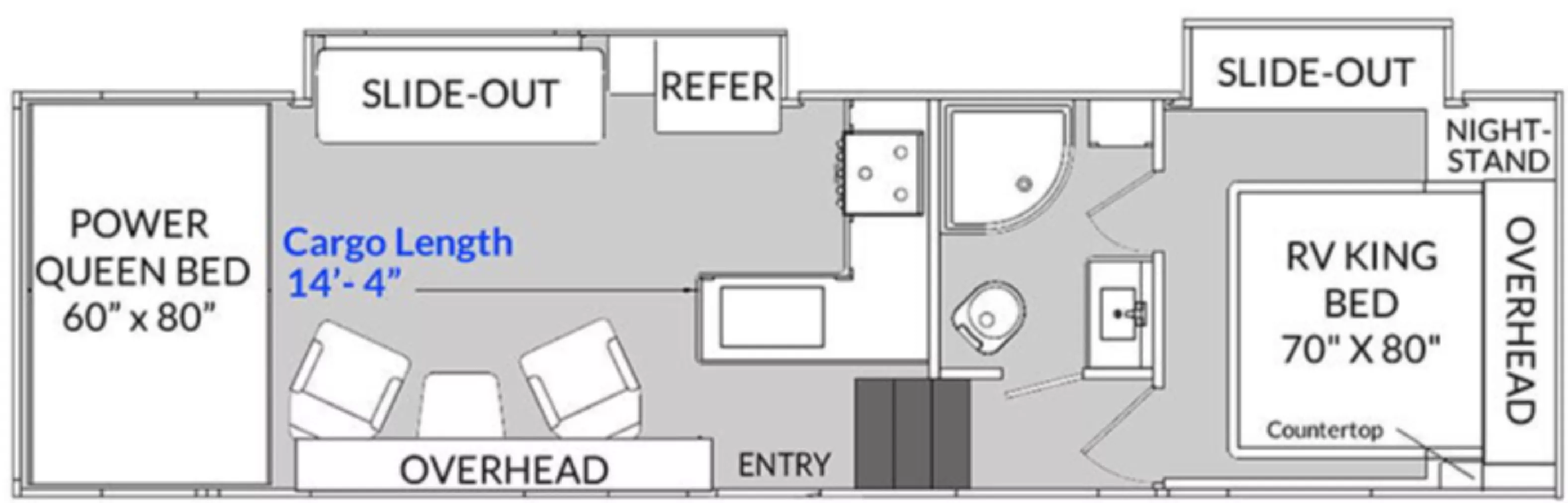 34' 2023 Genesis Supreme RV Genesis Supreme 28IKS w/2 Slides & Generator  - Toy Hauler Floorplan
