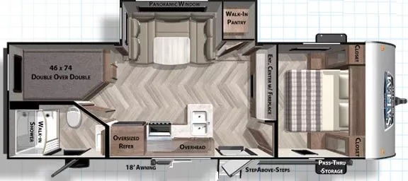 28' 2021 Forest River Salem Cruiser Light 240BHXL w/Slide - Bunk House Floorplan
