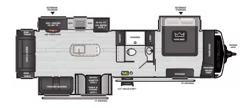 37' 2024 Keystone Outback Premium 328RL w/3 Slides Floorplan