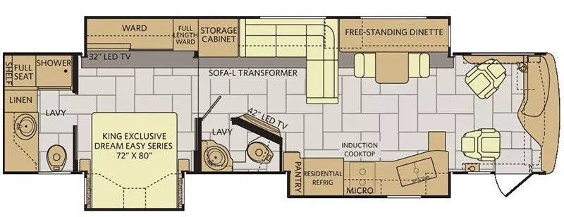 39' 2017 Fleetwood Discovery 38K 360hp Cummins w/3 Slides Floorplan