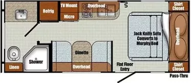 24' 2019 Gulf Stream Vintage Cruiser 19MBS Floorplan