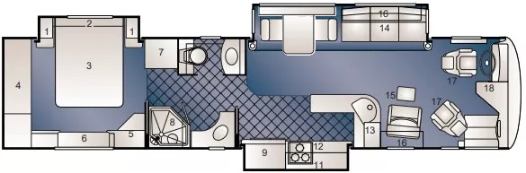 40' 2003 Fleetwood American Dream 40T 370hp Cummins w/2 Slides Floorplan