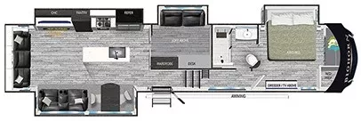 43' 2023 Heartland Bighorn 3880MD w/4 Slides - Bunk House Floorplan