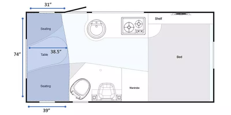 18' 2018 Nucamp RV T@B 400 Floorplan