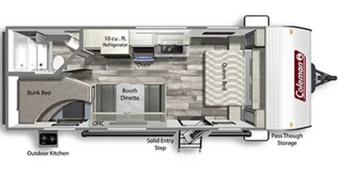 26' 2023 Dutchmen Coleman 214BH Floorplan