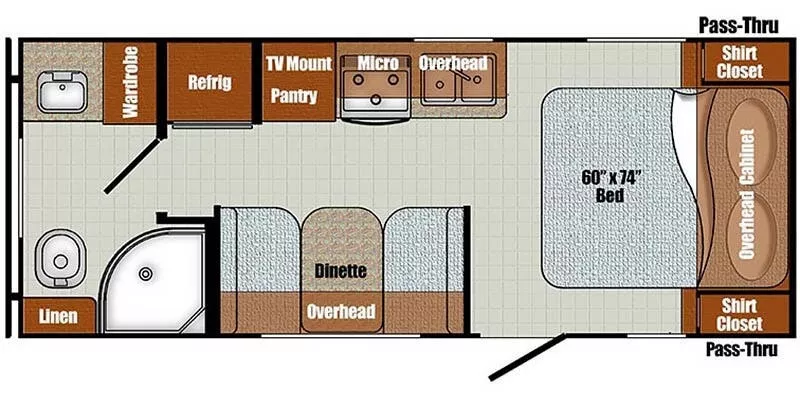 23' 2023 Gulf Stream Vintage Cruiser Series 19RBS Floorplan