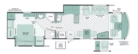 39' 2003 Itasca Sunflyer 39T w/2 Slides Floorplan