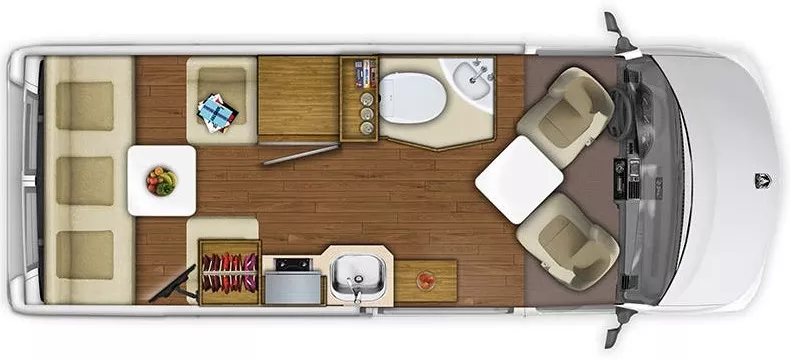 20' 2018 Roadtrek Simplicity SRT Floorplan