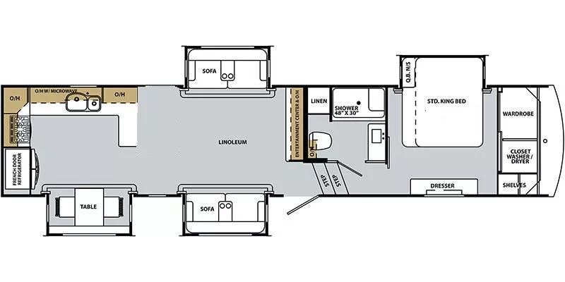 40' 2019 Forest River Cardinal Luxury 3750BKX w/4 Slides Floorplan