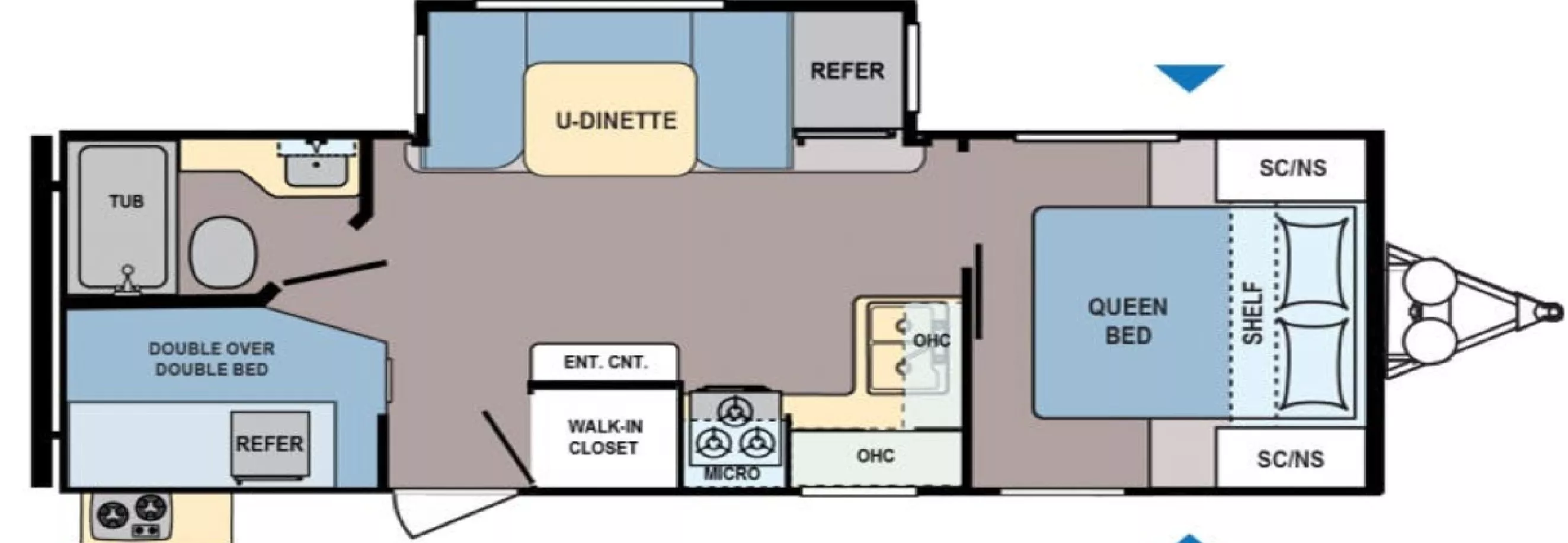 26' 2020 Dutchmen Coleman 2455BH w/Slide Floorplan