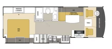 29' 2016 Coachmen Pursuit 27KBP w/Slide Floorplan