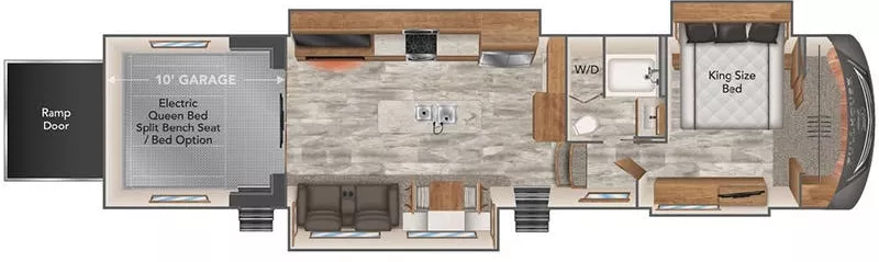 44' 2022 Drv Full House JX450 w/4 Slides & Generator  - Toy Hauler Floorplan