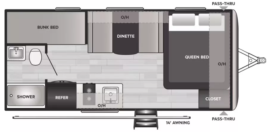 21' 2020 Keystone Springdale 1800BH - Bunk House Floorplan