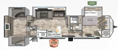43' 2025 Palomino Puma 39PQB w/4 Slides - Bunk House Floorplan