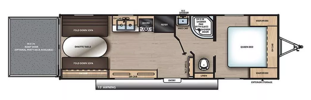 31' 2019 Coachmen Catalina M26TH - Toy Hauler Floorplan