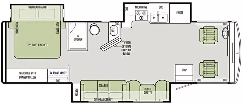 33' 2017 Tiffin Allegro Open Road 31MA w/3 Slides Floorplan