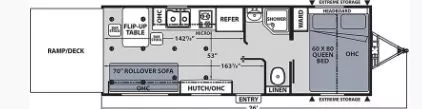 26' 2020 Coachmen Apex Nano 220 EXT - Toy Hauler Floorplan
