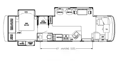 37' 2006 Newmar Ventana 3613 330hp Caterpillar w/3 Slides Floorplan