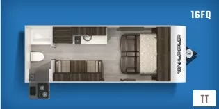 21' 2020 Forest River Wolf Pup Black Label 16FQWBL Floorplan