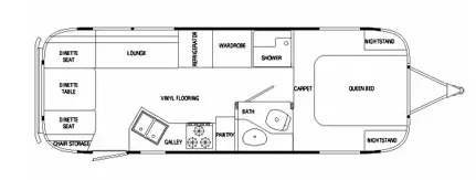 27' 2010 Airstream Classic Limited 27FB Floorplan