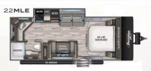26' 2020 Grand Design Imagine 22MLE w/Slide Floorplan
