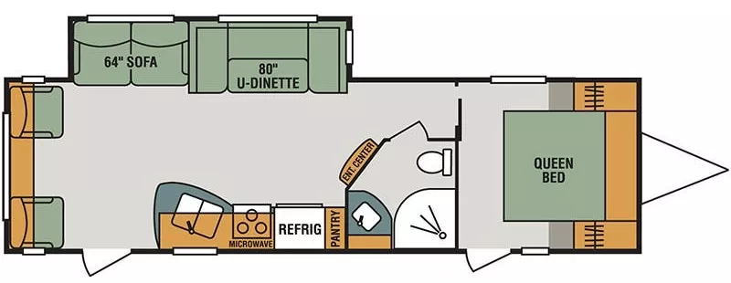 32' 2018 Kz Sportsmen 281RL w/Slide Floorplan