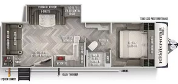 29' 2021 Forest River Salem Hemisphere 24RLHL w/Slide Floorplan