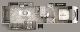34' 2021 Forest River Wildwood Heritage Glen 290RL w/3 Slides Floorplan